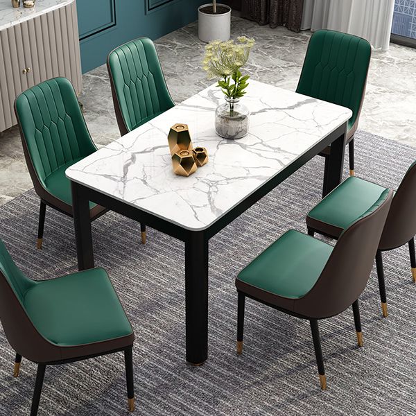 Dining Room Industrial Dinner Table 4 Legs Rectangle Dining Table