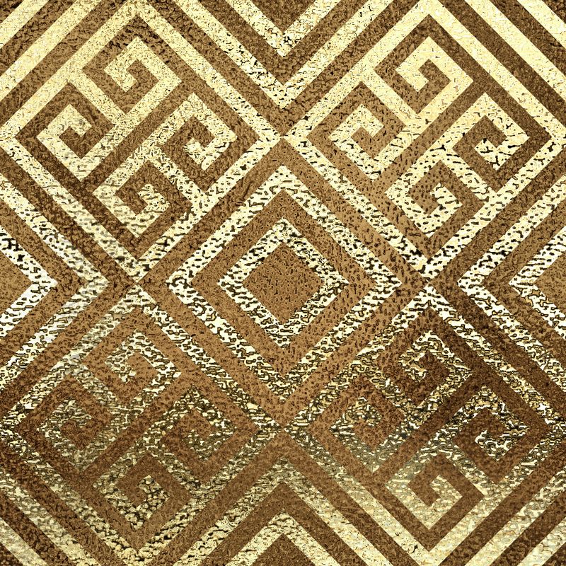 Symmetric Foil Mural Decal Art Deco Non-Woven Cloth Wall Covering in Gold for Home