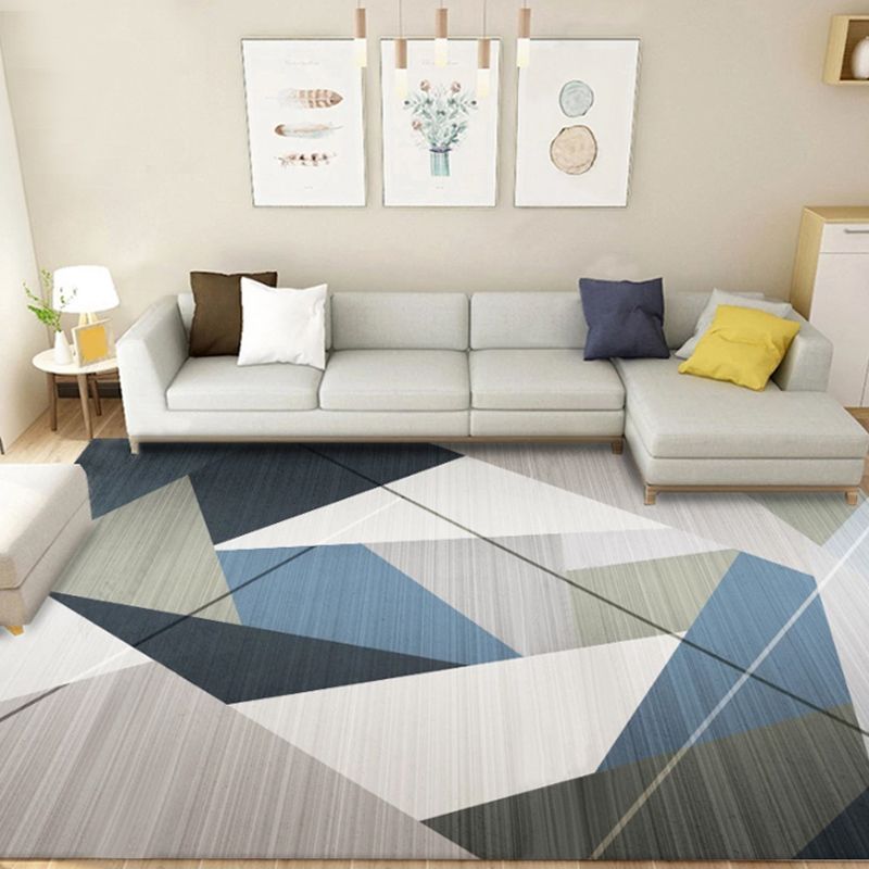 Pastel Colorblock Indoor Rug Polypropylene Modernism Carpet Anti-Slip Backing Rug for Home