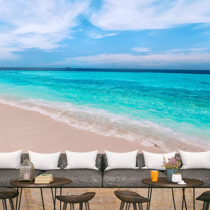 Decorative Photography Mural Wallpaper Sea Beach Indoor Wall Mural
