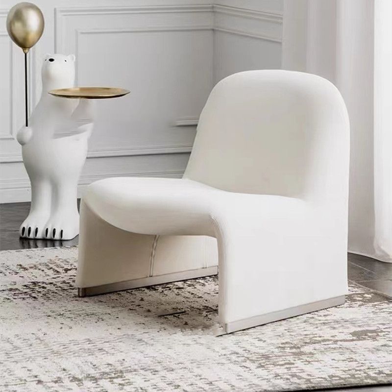 Mid-century Modern Side Chair Armless Fixed Back Accent Armchair for Bedroom