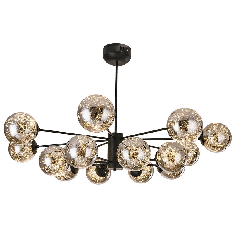 Stile di semplicità Nordic Orb vetro lampadario LED LED LIGHT SCARICA ALIMENTAZIONE MOLECOLA PENSI