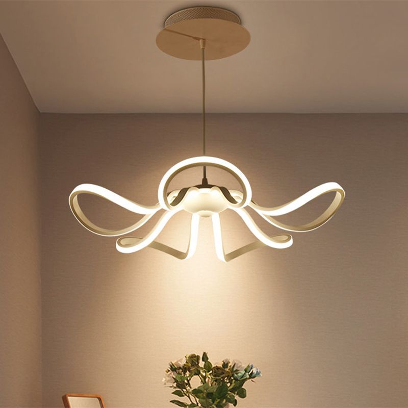 Minimalism Rosette Hanging Light Aluminum Bedroom LED Pendant Light Fixture in Warm/White/Natural Light