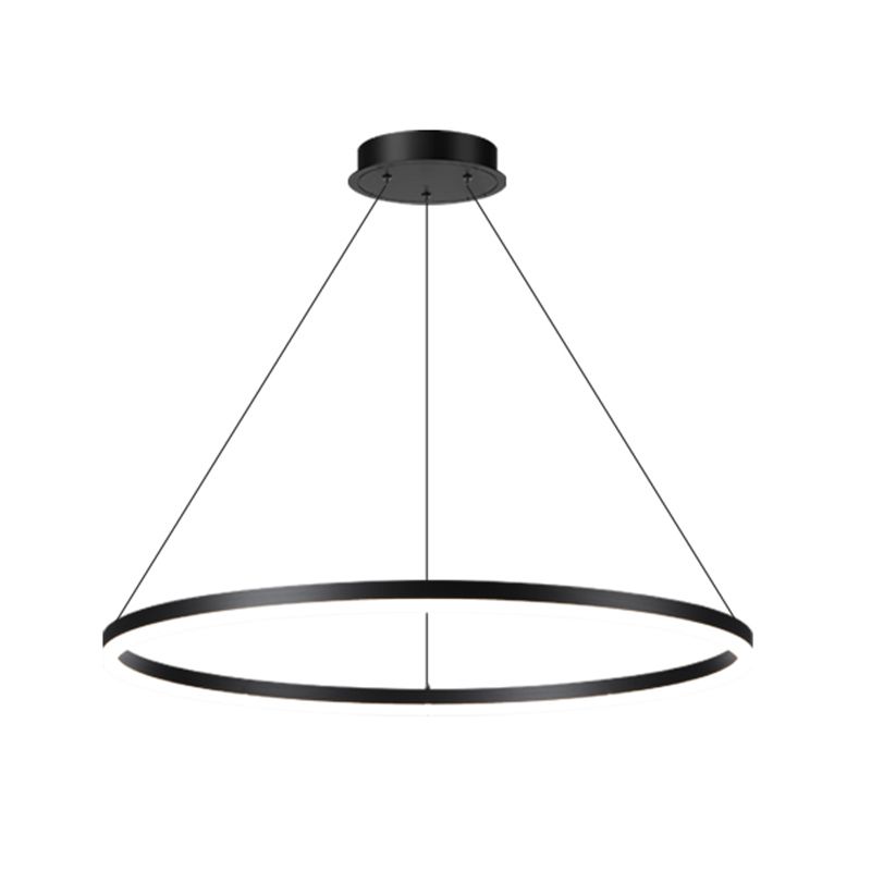 Dining Room One Head Pendant Light Black Metal LED Simple Ceiling Pendant Lamp