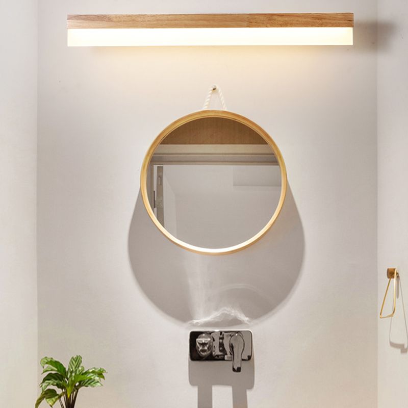 1 Light Linear Vanity Wall Lights Modern Style Wood Vanity Wall Sconce