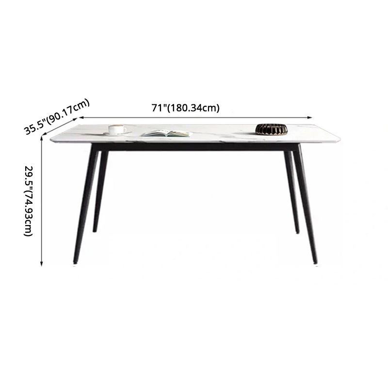 Modern Sintered Stone Dining Room Set Standard Height with 4 Legs Base Dining Set