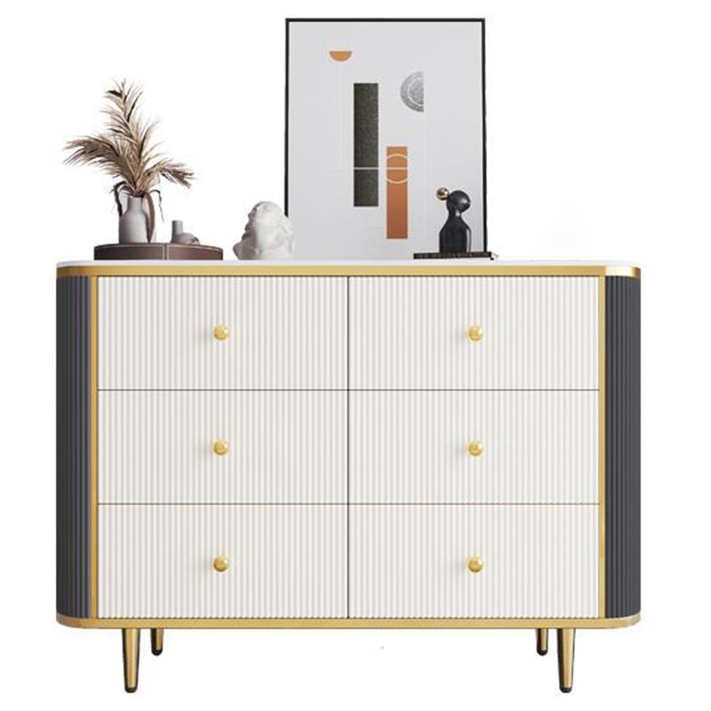 Glam Stone Bedroom Chest White 15" Wide Storage Chest with Drawers