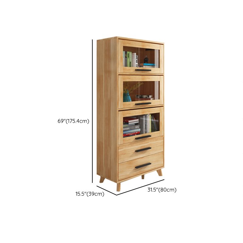 Scandinavian Closed Back Standard Bookshelf Wooden Bookcase for Study Room