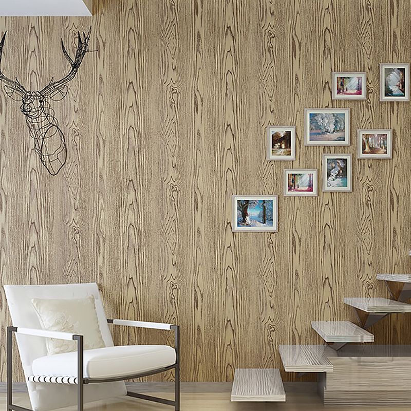 Countryside Wood Wallpaper Roll Light Color Living Room Wall Decor, 33' L x 20.5" W