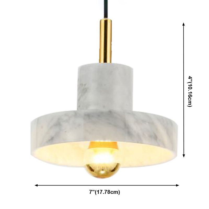 Noordse cilinderschaduw hanglamp, minimalistisch marmer met messing bovenste hangend licht voor woonkamer