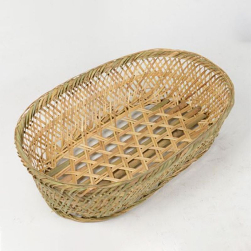 Traditional Manual Rocking Solid Wood Oval Crib Cradle with Rope