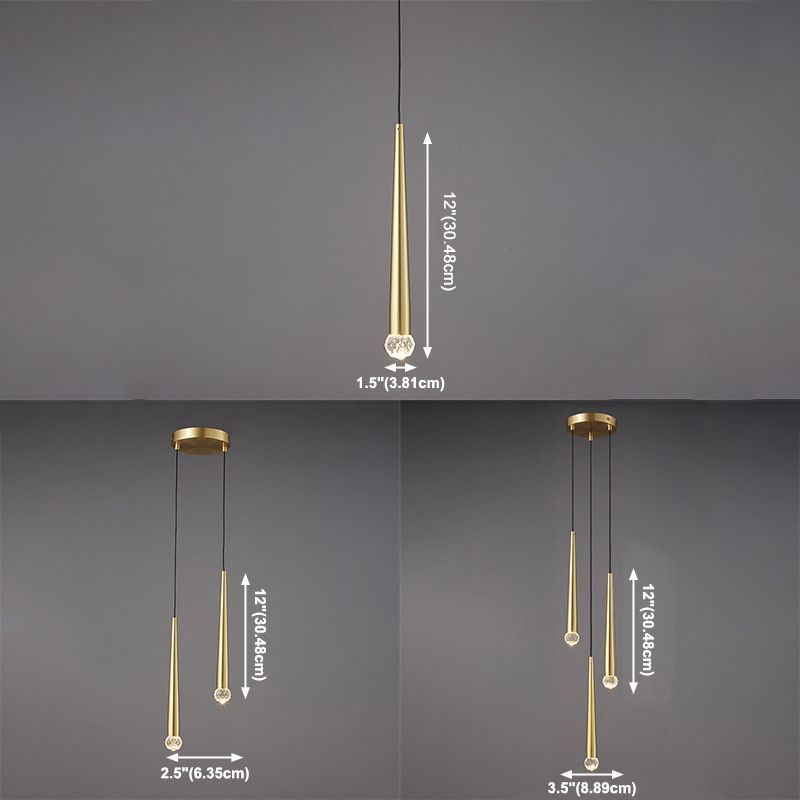 Lámpara de suspensión de techo cónico de estilo de cristal de estilo moderno