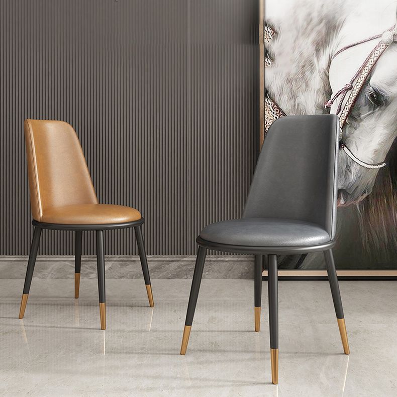 Nordic Dining Chair Armless Dining Chair with Metal Legs for Home