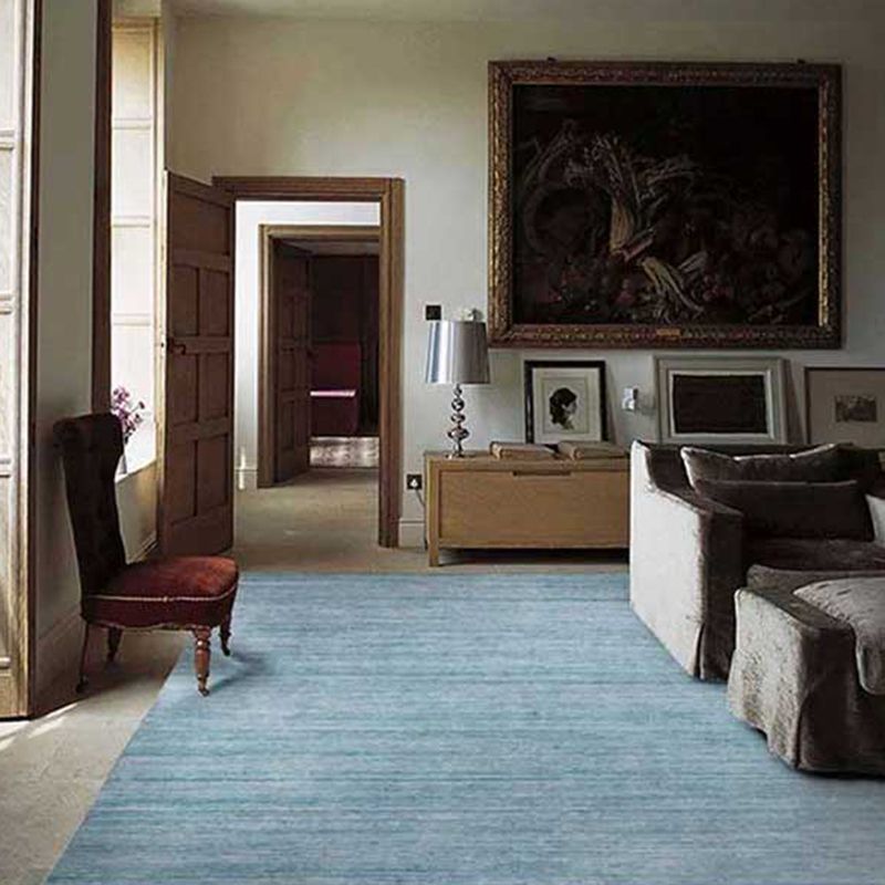 Tapis moderne bleu en Polyester de couleur Pure, lavable, pour la décoration de la maison