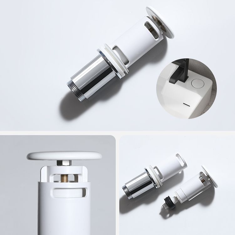 Modern Vessel Bathroom Sink Rectangular Porcelain with Overflow and Faucet Basin Sink