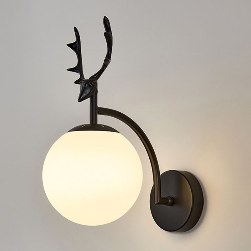 Moderna nórdica estilo esférico esférico lámparas de vidrio 1 apliques de pared ligeros para sala de estar