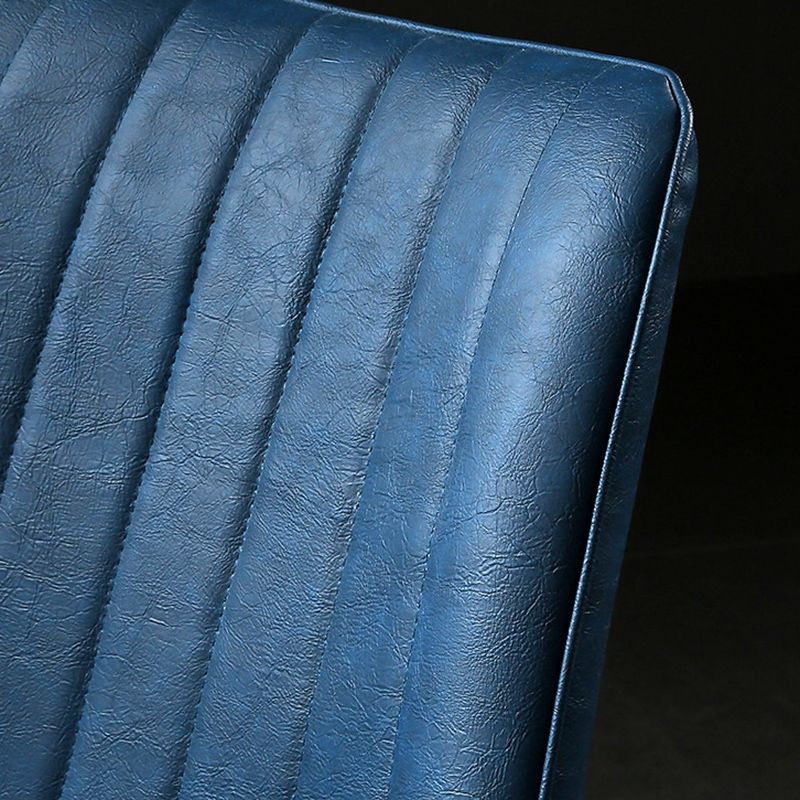 Industrial Style Faux Leather Chair Armless Side Chairs with Metal Legs for Kitchen