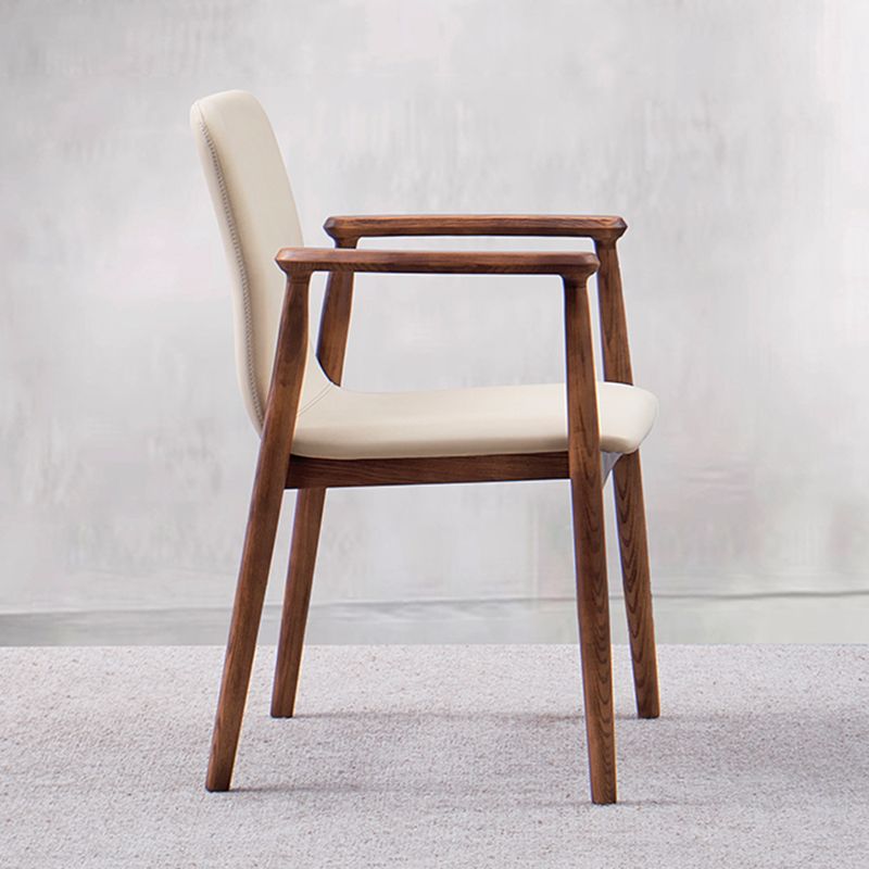 Contemporary Solid Wood Dining Chair Upholstered Arm Chair Home