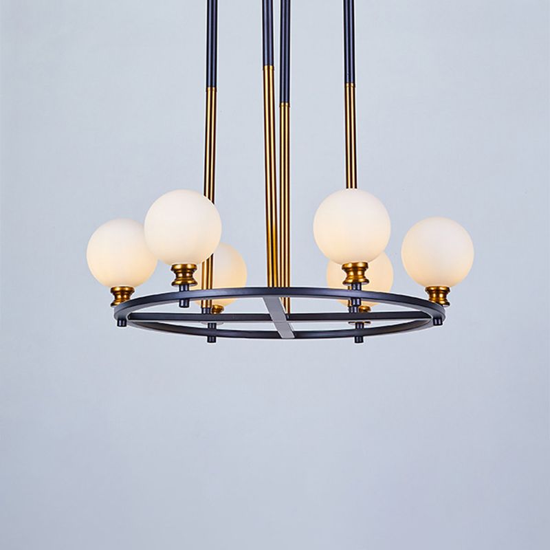 Black-Gold Globe Plafond Chandelier Nordic Style 6/8 LUMIÈRES PENDANT DE DROP VERRE GRATIT AVEC RONNE