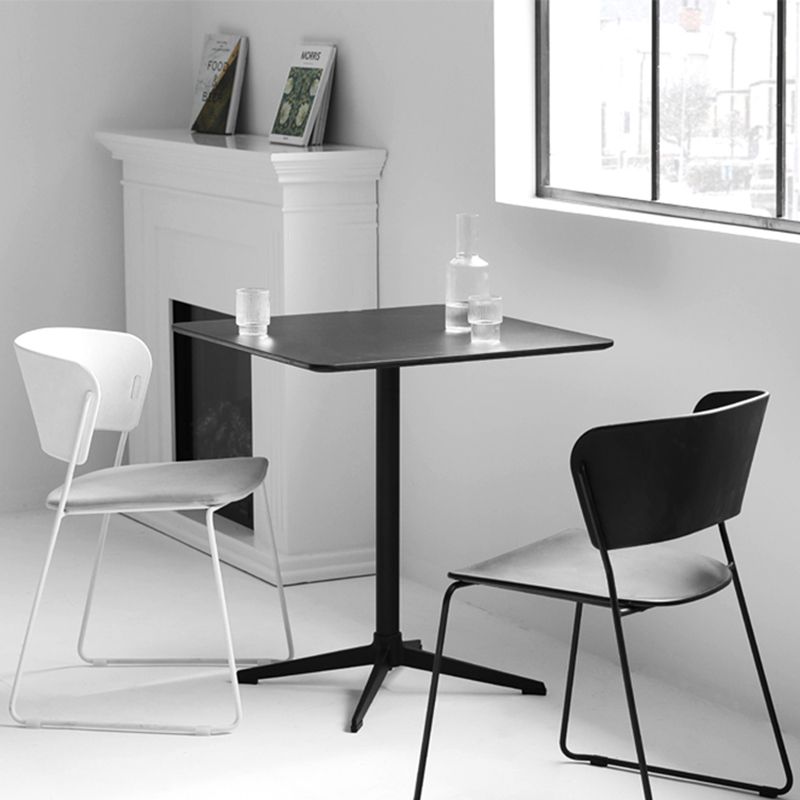 Chaise de salle à manger en métal de style contemporain Chaise de salle à manger sans accoudoirs (Ensemble de 2)