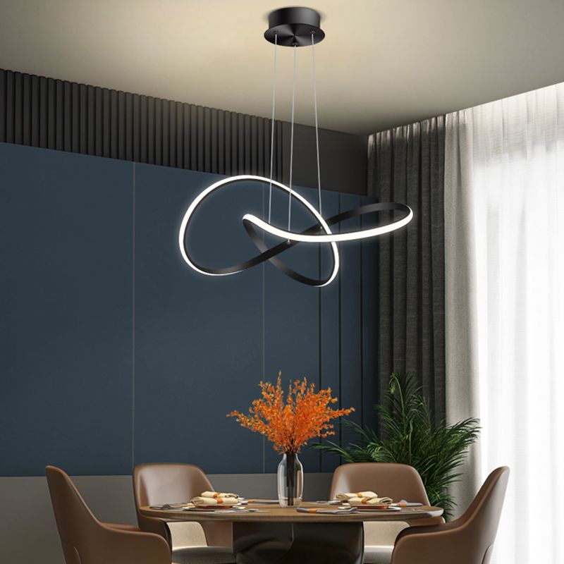Contemporary Curved Chandelier Lights Metal 1 Light Chandelier Pendant Light
