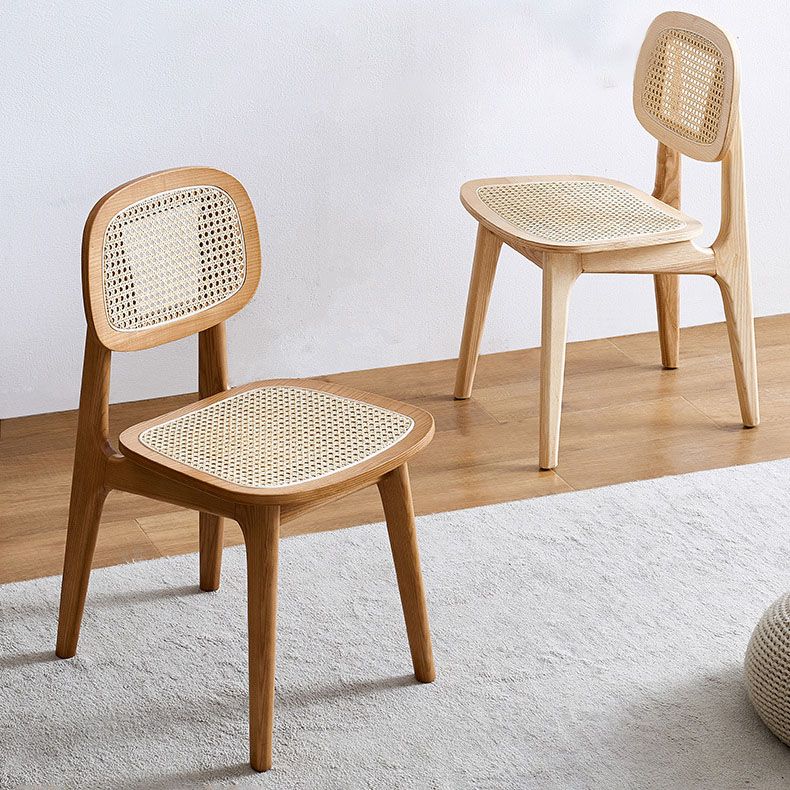 Cocina contemporánea de madera que cena la silla sin brazos con respaldo abierto que cena la silla
