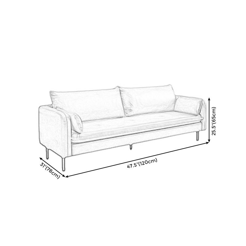 Faux Lederkissen Sofa 3-Sitzung 30,7 "Hochquadrat-Arm Loveseat
