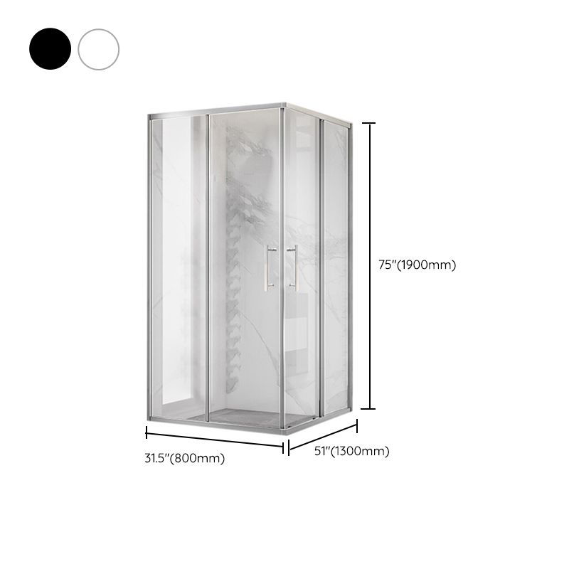 Double Sliding Shower Enclosure Framed Clear Tempered Glass Shower Enclosure