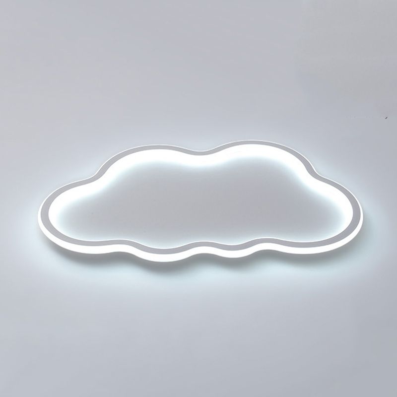Contemporary White Single Flush Mount Lighting LED Unique Ceiling Light