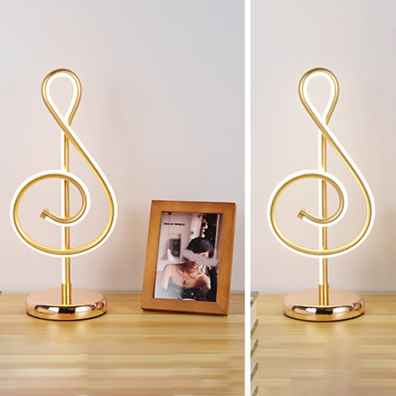 Lampada moderna da comodino da soggiorno in alluminio con lampada a LED Twist Line con interruttore di alimentazione
