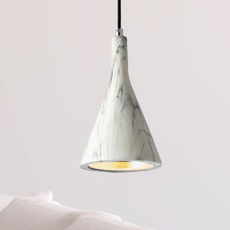 Luz de techo de colgante de trompeta Cemento nórdico 1 claro negro/blanco/marrón Luz colgante