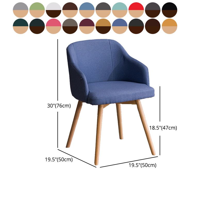 Modern Style Wood Arm Chair Upholstered Fabric Dining Side Chair 19.6"x19.6"x29.9"
