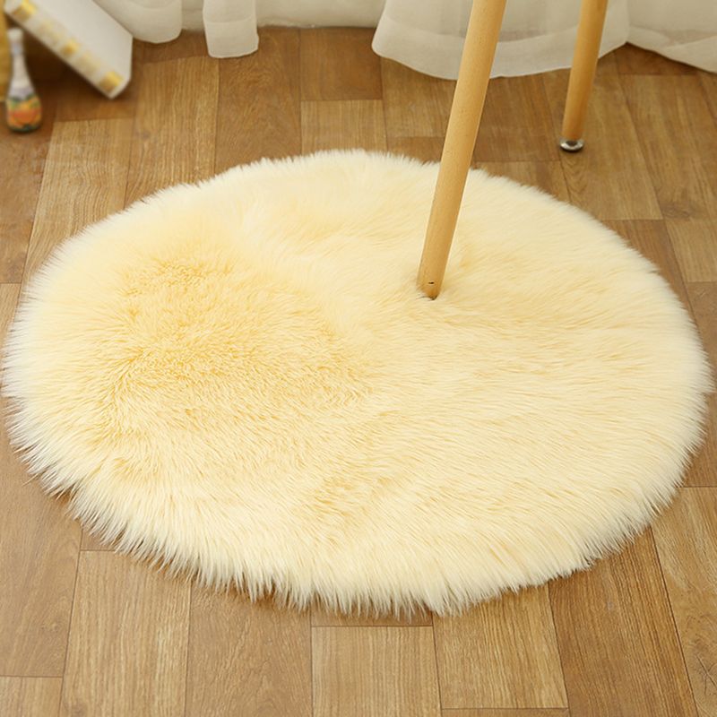 Minimalist Solid Round Area Rug Comfort Modern Shag Area Carpet Polypropylene Friendly Washable Indoor Carpet for Home Decor