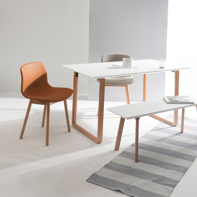 Sillas de comedor de madera contemporáneas Sillas de comedor tapizadas sin brazos para restaurante