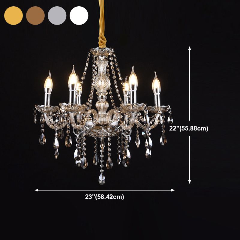 Candlestick Chandelier Light Fixture Victorian Crystal Hanging Chandelier for Living Room