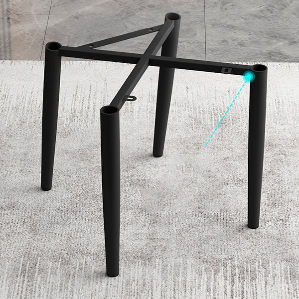 Sillones de comedor de cuero Sillas tapizadas con brazos con respaldo macizo y patas negras