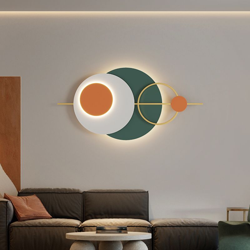 Geometry Shape Metal Wall Lights Modern Style 2 Light Wall Sconce Lights