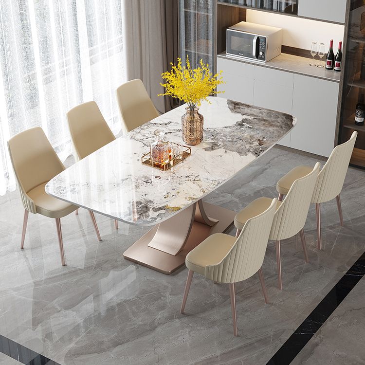 Muebles de comedor de mesa de comedor de rectángulo de lujo tradicional