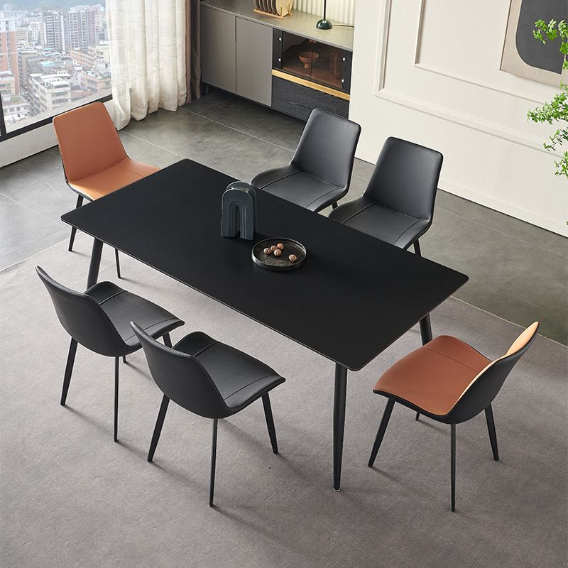Simplicity Rectangle Dining Table Kitchen Metal Base Dining Table