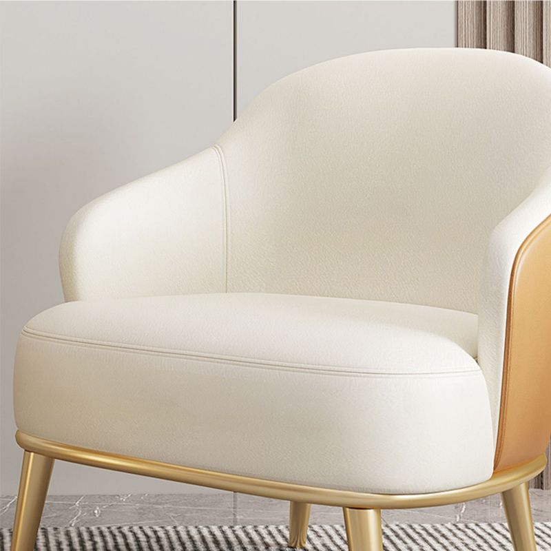Contemporary Bonded Leather Arms Included Basic Four Leg Armchair