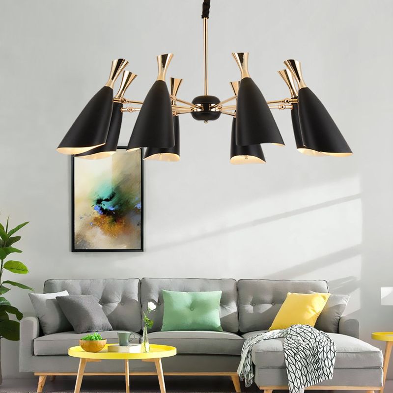 Eigentijdse stijl kroonluchter licht metalen trechter schaduw woonkamer hanglamp
