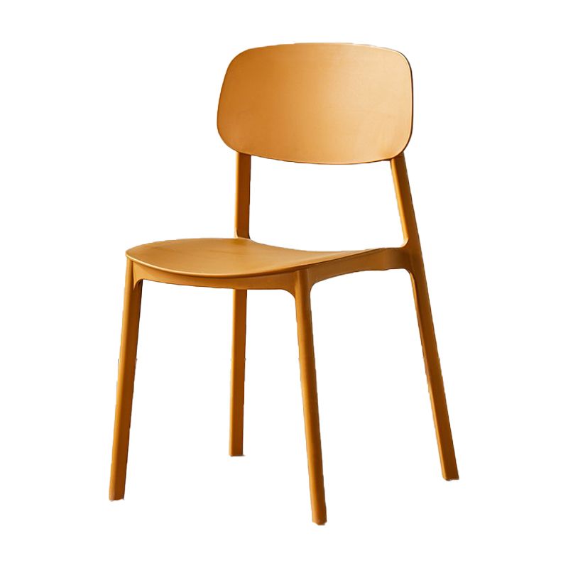 Scandinavian Plastic Patio Dining Side Chair Open Back Stacking Side Chair