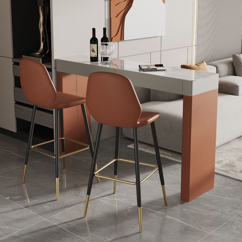 Armless Counter Height Stools with Footrest, Contemporary for Living Room