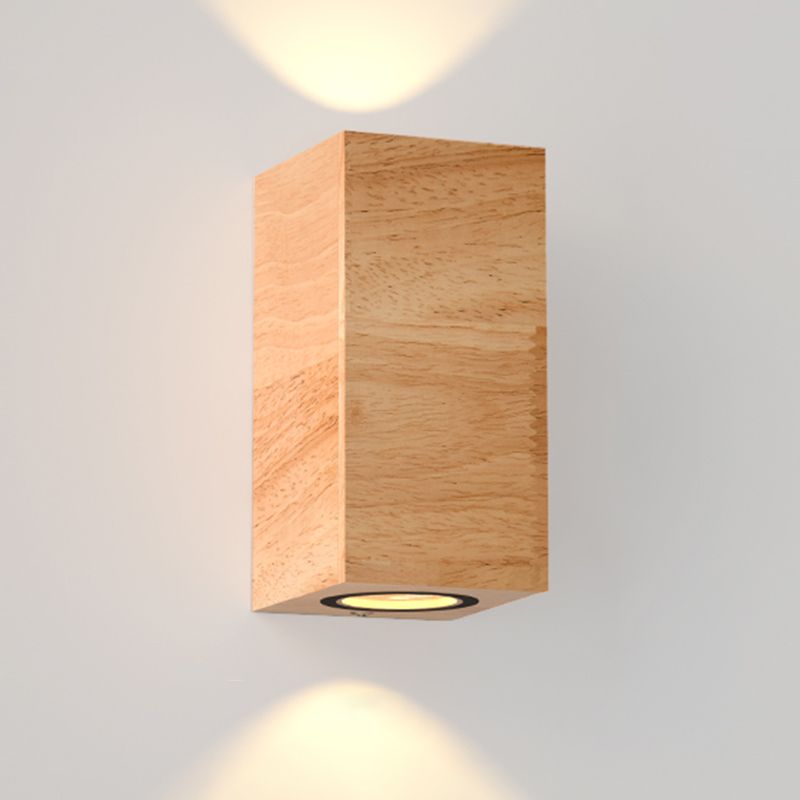 Geometric Wall Light Fixture Minimalist Style Wood Wall Lamp