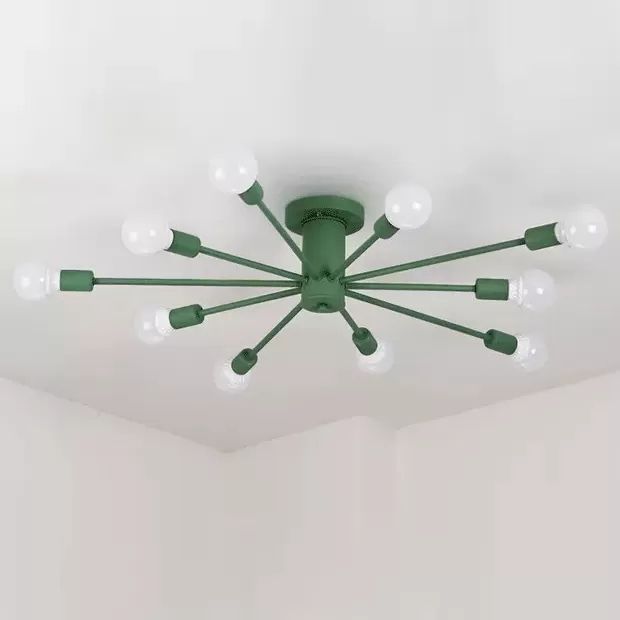 Moderne plafondlampen voor slaapkamer, 10-lichts Sputnik semi-inbouwverlichting voor kinderen, 8 "hoog x 48" in diameter