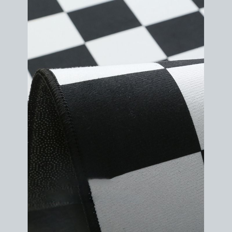Minimalist Checkered Print Rug Polyester Area Carpet Stain Resistant Carpet for Home Decoration