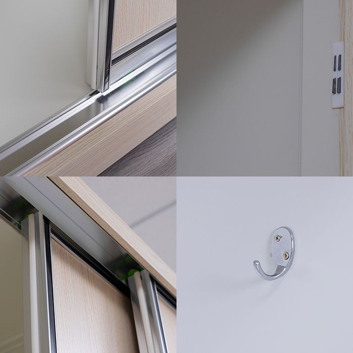 Contemporary Two Doors Wardrobe Armoire Steel Wardrobe Closet