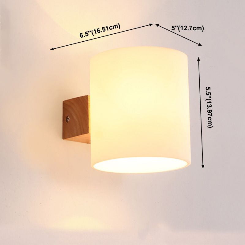 1/2 Head Wall Sconce Light Modernist Wood Wall Lighting Fixtures for Bedroom