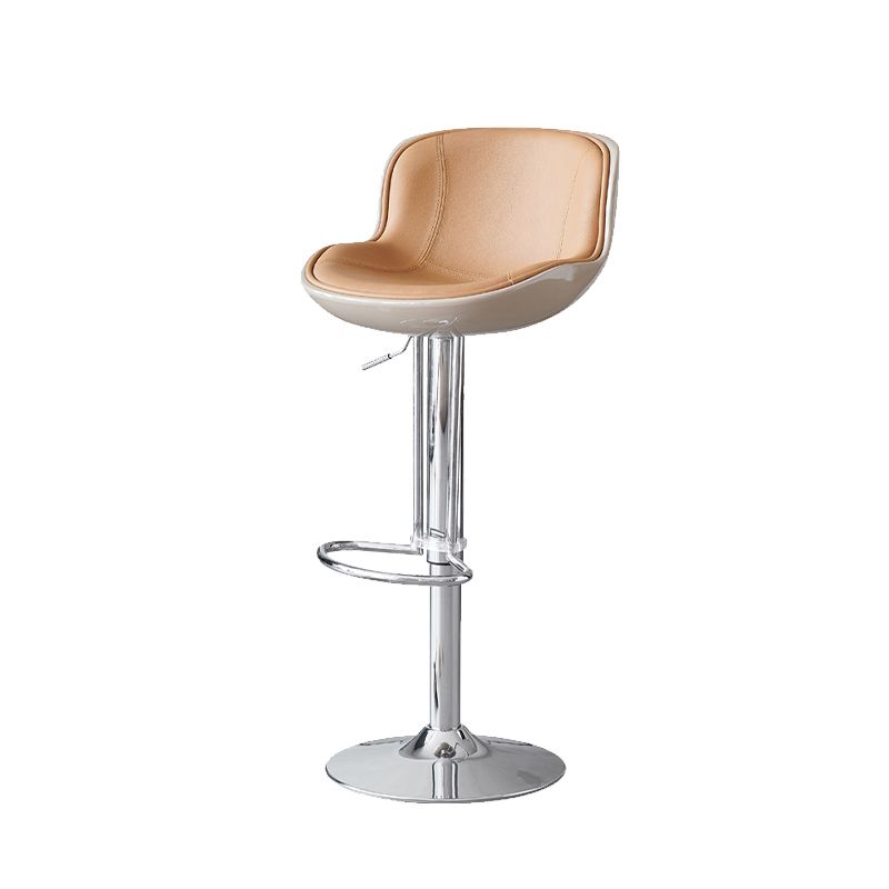 Industrial Bar Stool Leather Adjustable Counter Stool with Swivel