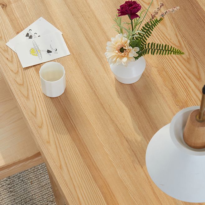 Natural Finish Dining Table Set with Acrylic Base 1/2/5/7 Pcs Ash Wood Dinette Set
